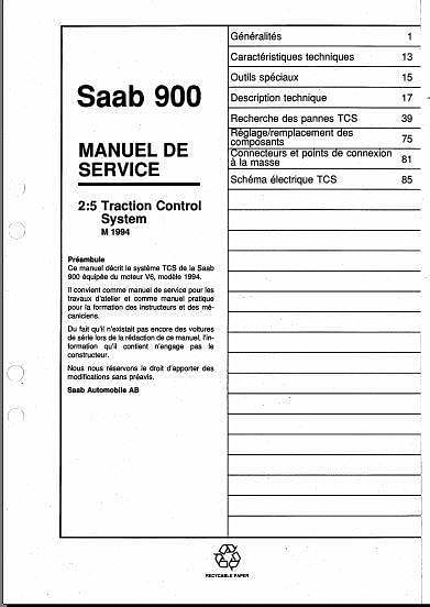 Manuel d'atelier Saab 900 NG en français { {{ Docautomoto }}