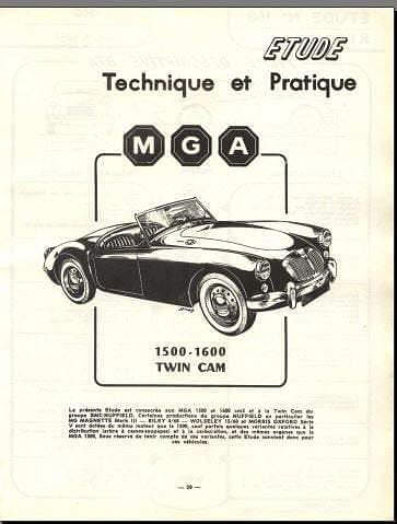 Manuels d'atelier MGA 1500 1600 et Twin Cam { {{ Docautomoto }}