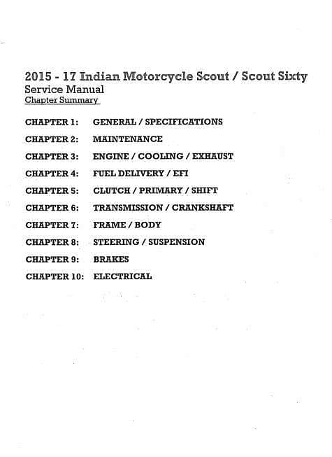 manuel d'atelier Indian Scout 60 2015 2017 { {{ Docautomoto }}
