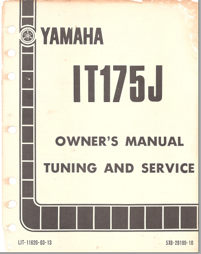 manuel d'atelier Yamaha 175 IT 1982 { {{ Docautomoto }}