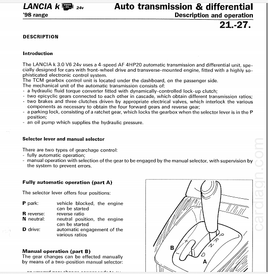 Manuel d'atelier Lancia Kappa 1996 à 2000 { {{ Docautomoto }}
