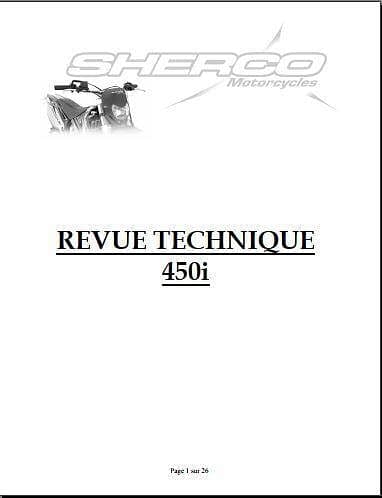 Manuel d'atelier Sherco 450i AUTHENTIQU'ERE