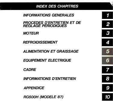 Manuel d'atelier Suzuki 500 RG en Français { {{ Docautomoto }}