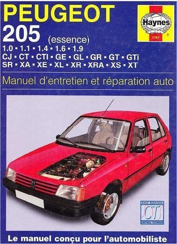 Manuels de réparation Peugeot 205 ts modèles dont GTI Rallye { {{ Docautomoto }}