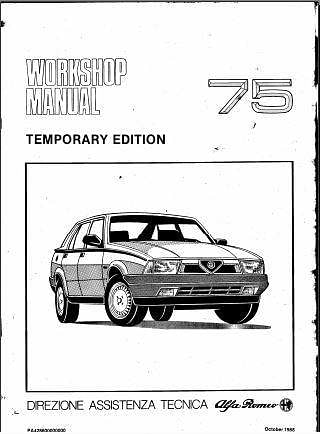 manuel d'atelier Alfa Romeo 75 { {{ Docautomoto }}