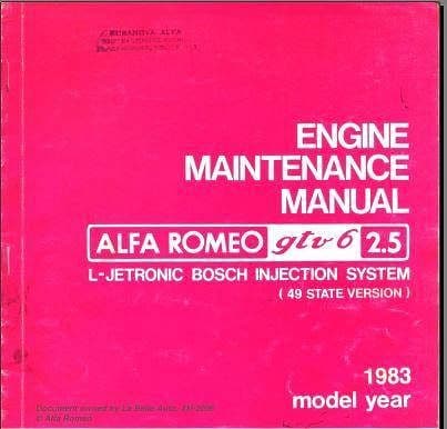 Manuels d'atelier Alfa Roméo GTV et GTV6 { {{ Docautomoto }}