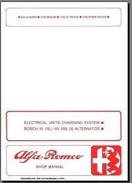 manuels d'atelier Alfa Roméo giulia, 1750 berlina Gt veloce en anglais { {{ Docautomoto }}