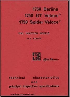 manuels d'atelier Alfa Roméo giulia, 1750 berlina Gt veloce en anglais { {{ Docautomoto }}