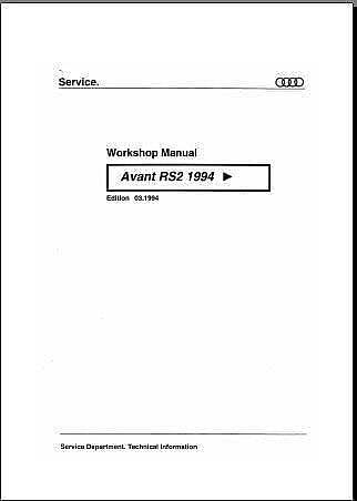 manuel d'atelier Audi 80 90 et RS2 { {{ Docautomoto }}