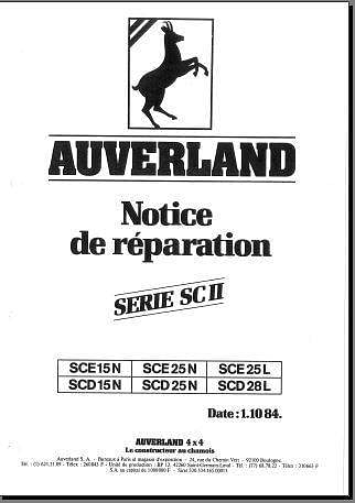 Manuel d'atelier Auverland Cournil série SC2 { {{ Docautomoto }}