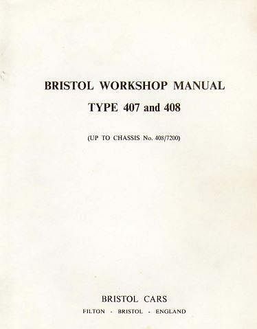 Manuel d'atelier Bristol 407 et 408 AUTHENTIQU'ERE