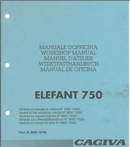 manuel d'atelier Cagiva 750 Elefant { {{ Docautomoto }}