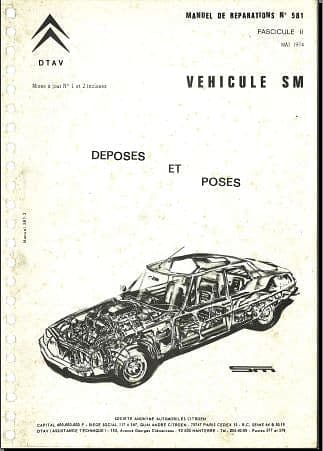 Manuels d'atelier Citroën SM (compilation intégrale ) { {{ Docautomoto }}