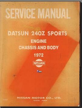 Manuel d'atelier Datsun 240 Z 1972 { {{ Docautomoto }}