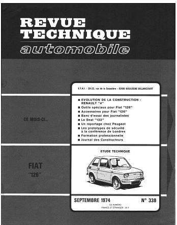 Manuel d'atelier Fiat 126 Fiat 126 bis { {{ Docautomoto }}