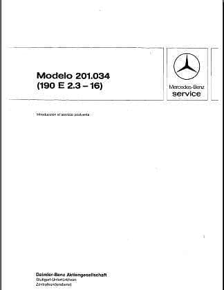 manuel d'atelier Mercedes 190 2.3 16 en espagnol { {{ Docautomoto }}