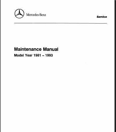 manuel d'atelier Mercedes tous modèles 1981 1993 { {{ Docautomoto }}