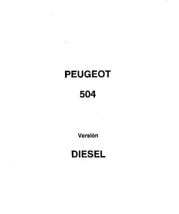 manuel d'atelier peugeot 504 diesel en espagnol { {{ Docautomoto }}