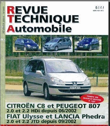 Revue technique Fiat ulysse peugeot 807 Citroën C8 { {{ Docautomoto }}