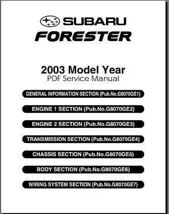 manuel d'atelier Subaru Forester 99 2004 { {{ Docautomoto }}