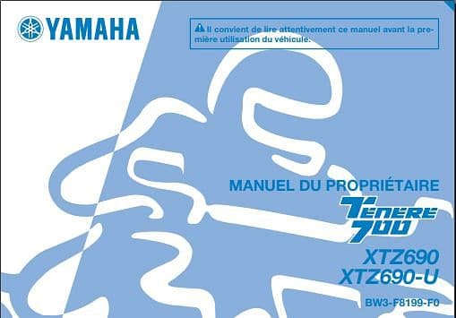 Manuels d'atelier Yamaha XT 700 ténéré 2020 { {{ Docautomoto }}