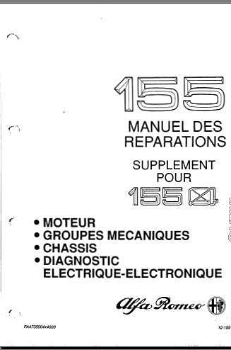 Manuel d'atelier et de réparation alfa Roméo 155 AUTHENTIQU'ERE