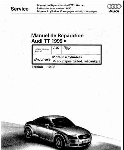 manuel d'atelier Audi TT moteur 1800 5v turbo français { {{ Docautomoto }}