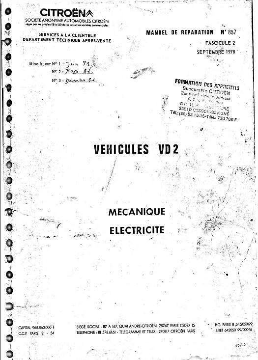 Manuels d'atelier et de réparation Citroën Visa et C15 { {{ Docautomoto }}
