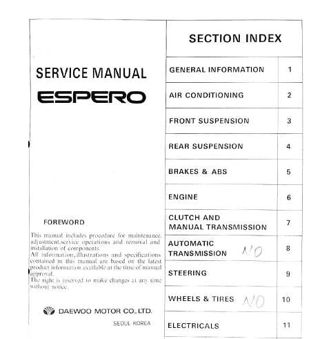 manuel d'atelier Daewoo Espero AUTHENTIQU'ERE