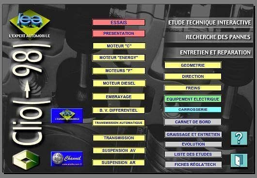 Revue technique interactive Renault Clio 1 tous modéles { {{ Docautomoto }}