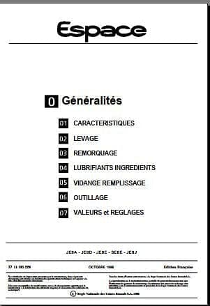 Manuel d'atelier Renault Espace 3 { {{ Docautomoto }}