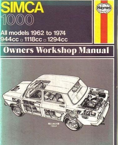 Workshop manual Simca 1000 haynes { {{ Docautomoto }}