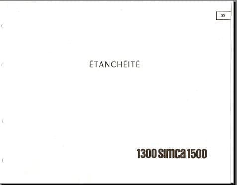 manuels d'atelier Simca 1300 1500 { {{ Docautomoto }}