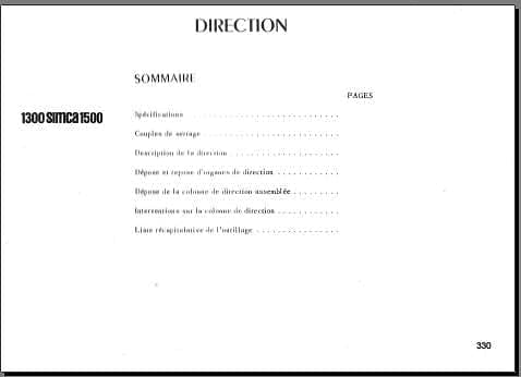 manuels d'atelier Simca 1300 1500 { {{ Docautomoto }}