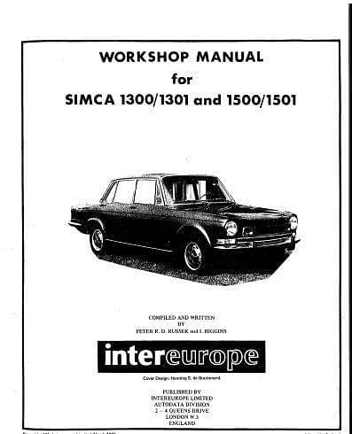 Workshop manual Simca 1301 1501 { {{ Docautomoto }}