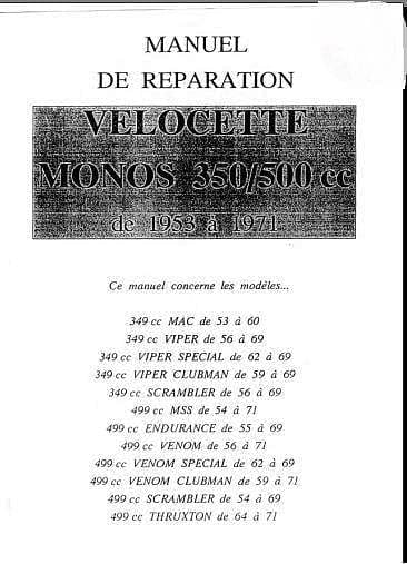 manuel d'atelier velocette 350 500 { {{ Docautomoto }}