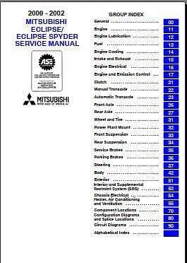manuels d'atelier Mitsubishi Eclipse et spider 1990 2006 { {{ Docautomoto }}
