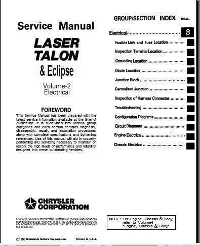 manuels d'atelier Mitsubishi Eclipse et spider 1990 2006 { {{ Docautomoto }}