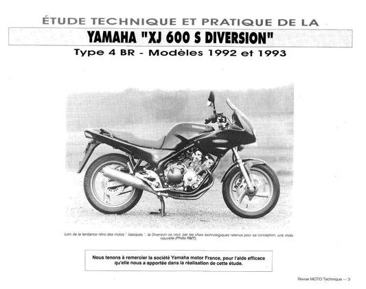 revue technique Yamaha XJS 600 diversion 92 { {{ Docautomoto }}