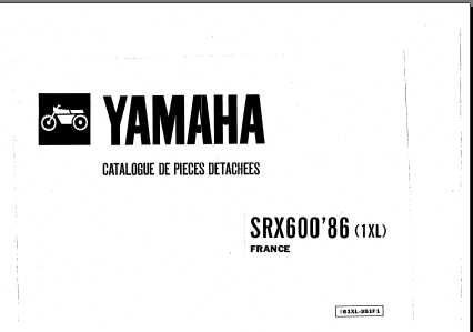 Manuels d'atelier Yamaha 600 SRX 1986 { {{ Docautomoto }}