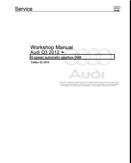 Manuel d'atelier Audi Q3 2012 2018 { {{ Docautomoto }}