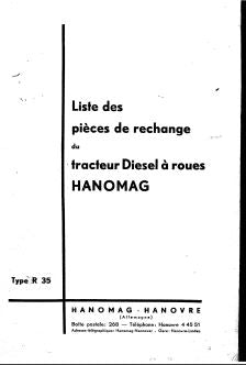 manuel d'entretien Hanomag R 35 { {{ Docautomoto }}