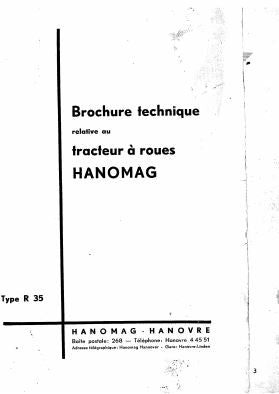 manuel d'entretien Hanomag R 35 { {{ Docautomoto }}