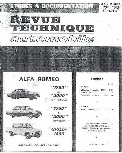 Manuel d'atelier Alfa Roméo giulia et coupé { {{ Docautomoto }}