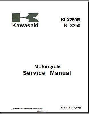 manuel d'atelier Kawasaki KLX 250 AUTHENTIQU'ERE