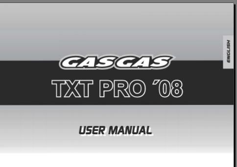 manuels d'atelier Gasgas TXT 2001 2008 { {{ Docautomoto }}