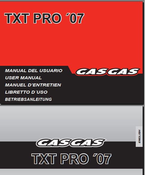 manuels d'atelier Gasgas TXT 2001 2008 { {{ Docautomoto }}