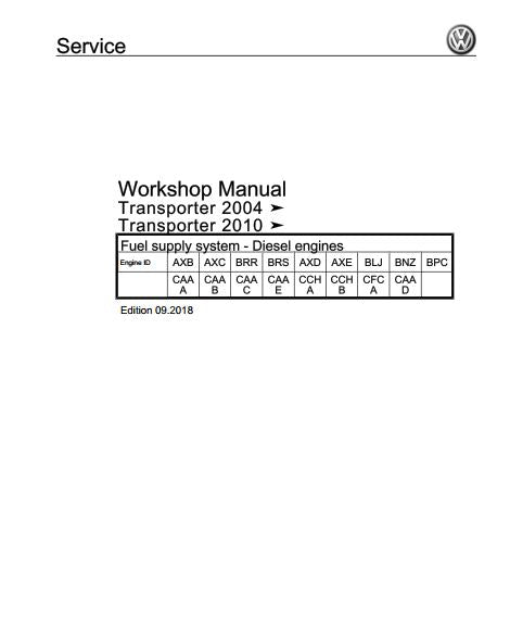 manuels d'atelier volkswagen Transporter T5 2003 2015 { {{ Docautomoto }}