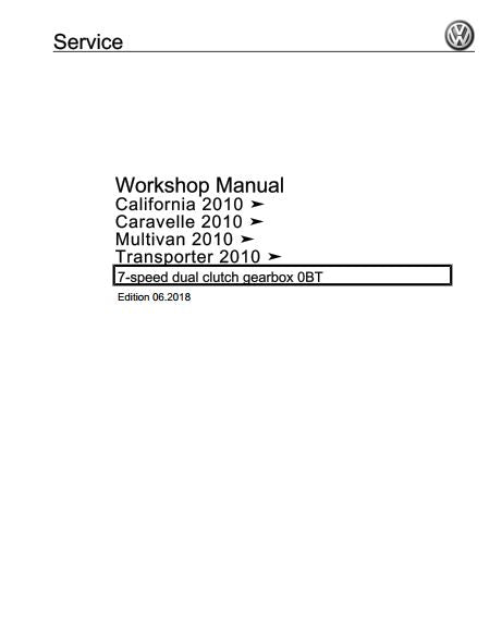 manuels d'atelier volkswagen Transporter T5 2003 2015 { {{ Docautomoto }}