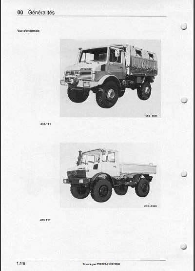 manuel d'atelier Mercedes Unimog 435 français { {{ Docautomoto }}